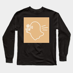 Lovely Ghostie on their way to bring you a flower! Long Sleeve T-Shirt